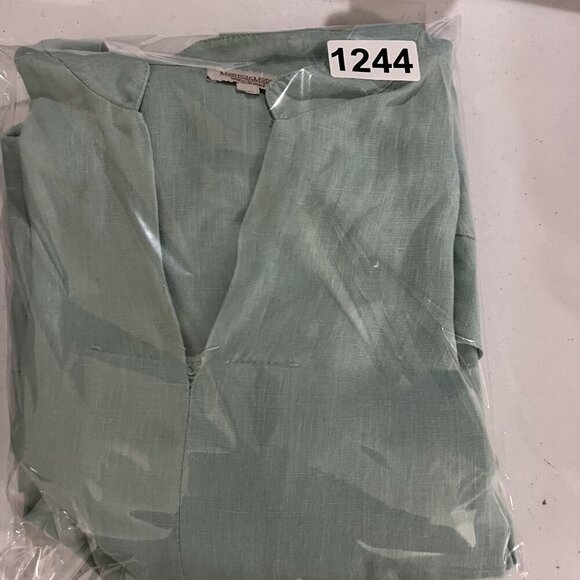 Marisa & Marie Womens L Linen Green Shift Midi Dress Italy Made Minimalist Boho - Picture 16 of 16